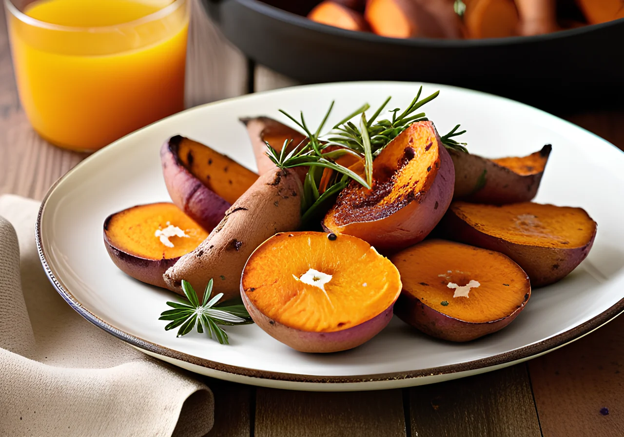 Oven Roasted Sweet Potatoes with Chicken Drumettes
