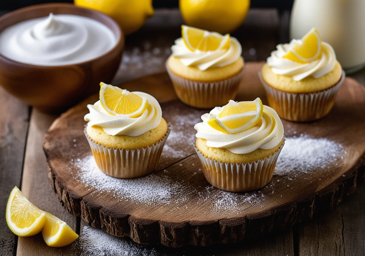 Mini Cupcakes with Cream Cheese and Lemon