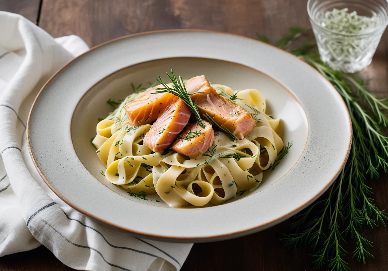 Shell Pasta with Smoked Trout and Fennel Sauce