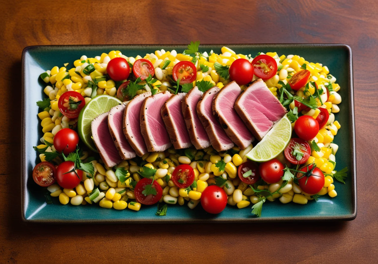 Tuna with Bean Vegetable Mix