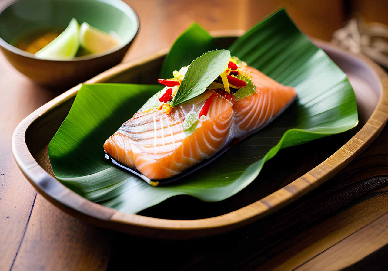 Salmon Wrapped in Banana Leaves
