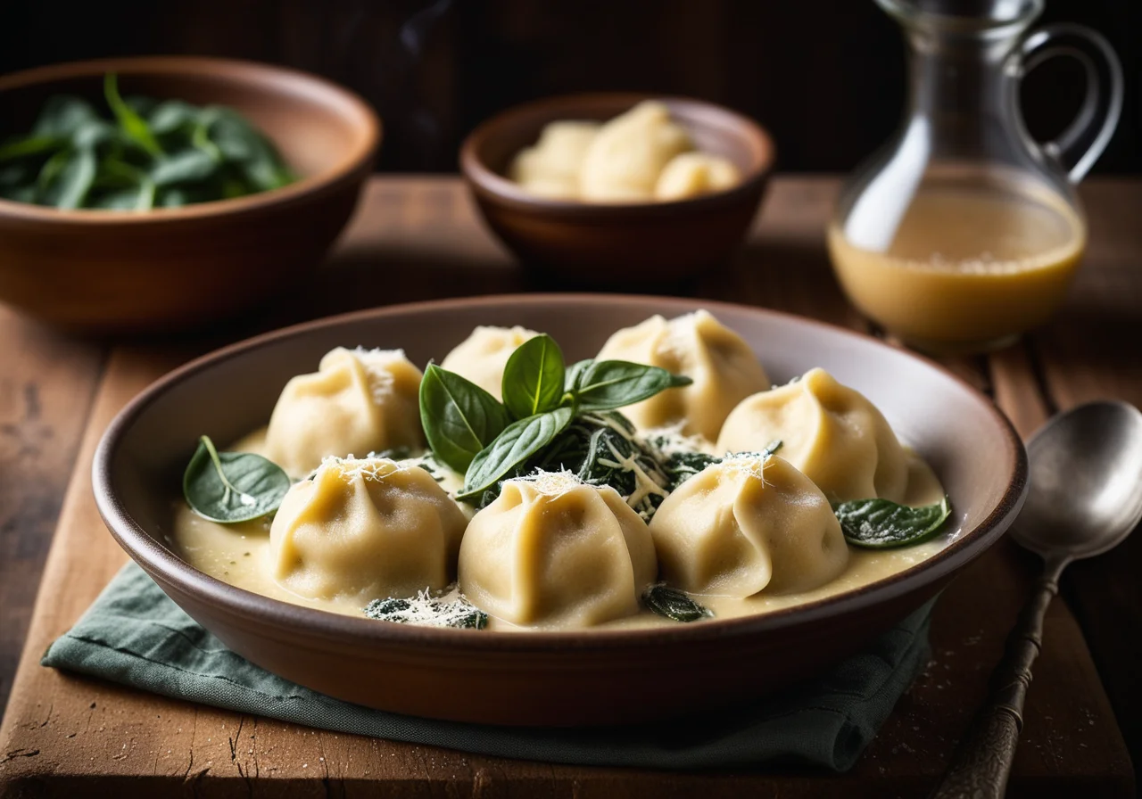 Sage Dumplings with Parmesan