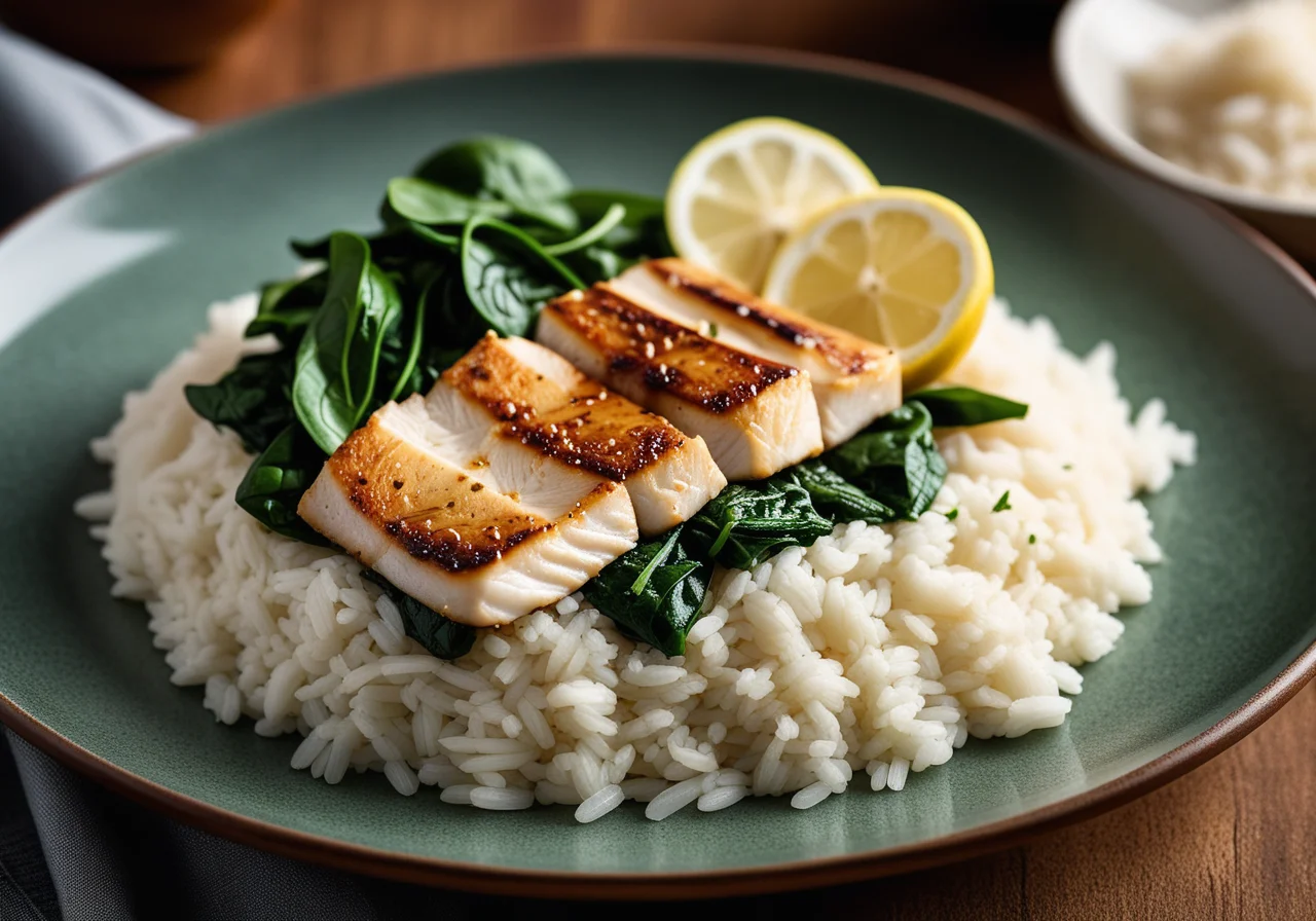 Fish Fillet in Spicy Spinach Sauce with Ginger