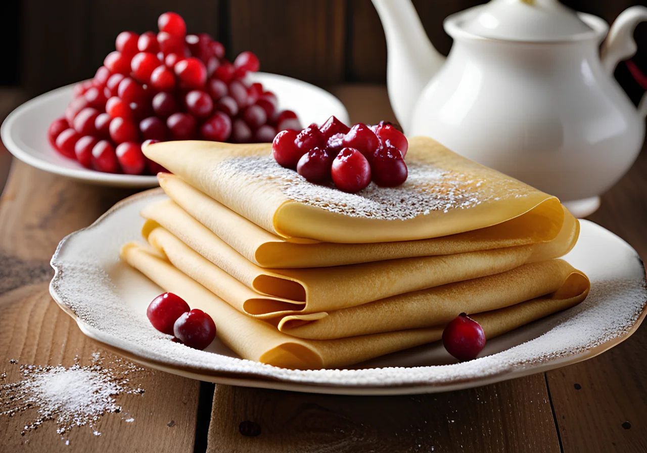 Crepe with Cream-Cranberry Filling