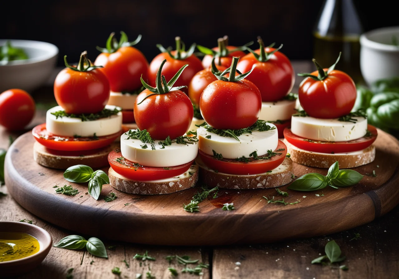 Tomato Towers with Smoked Mozzarella
