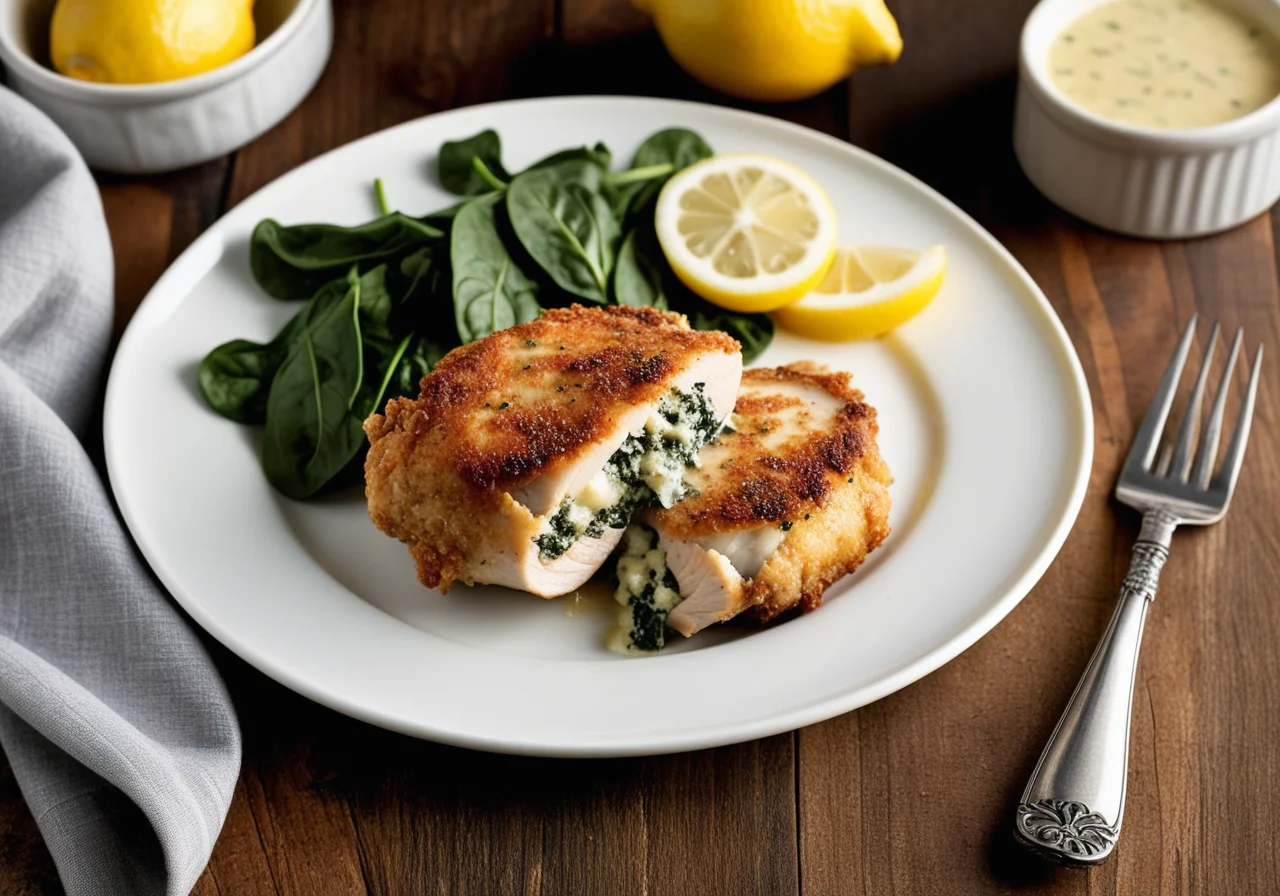 Spinach and Gorgonzola Stuffed Chicken Cutlets