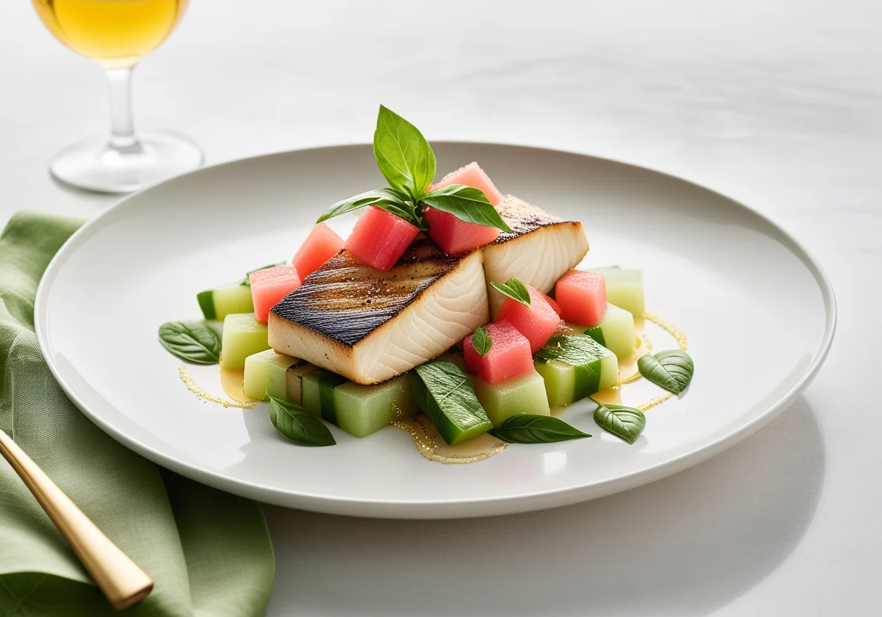 Sea Bass Fillets with Melon
