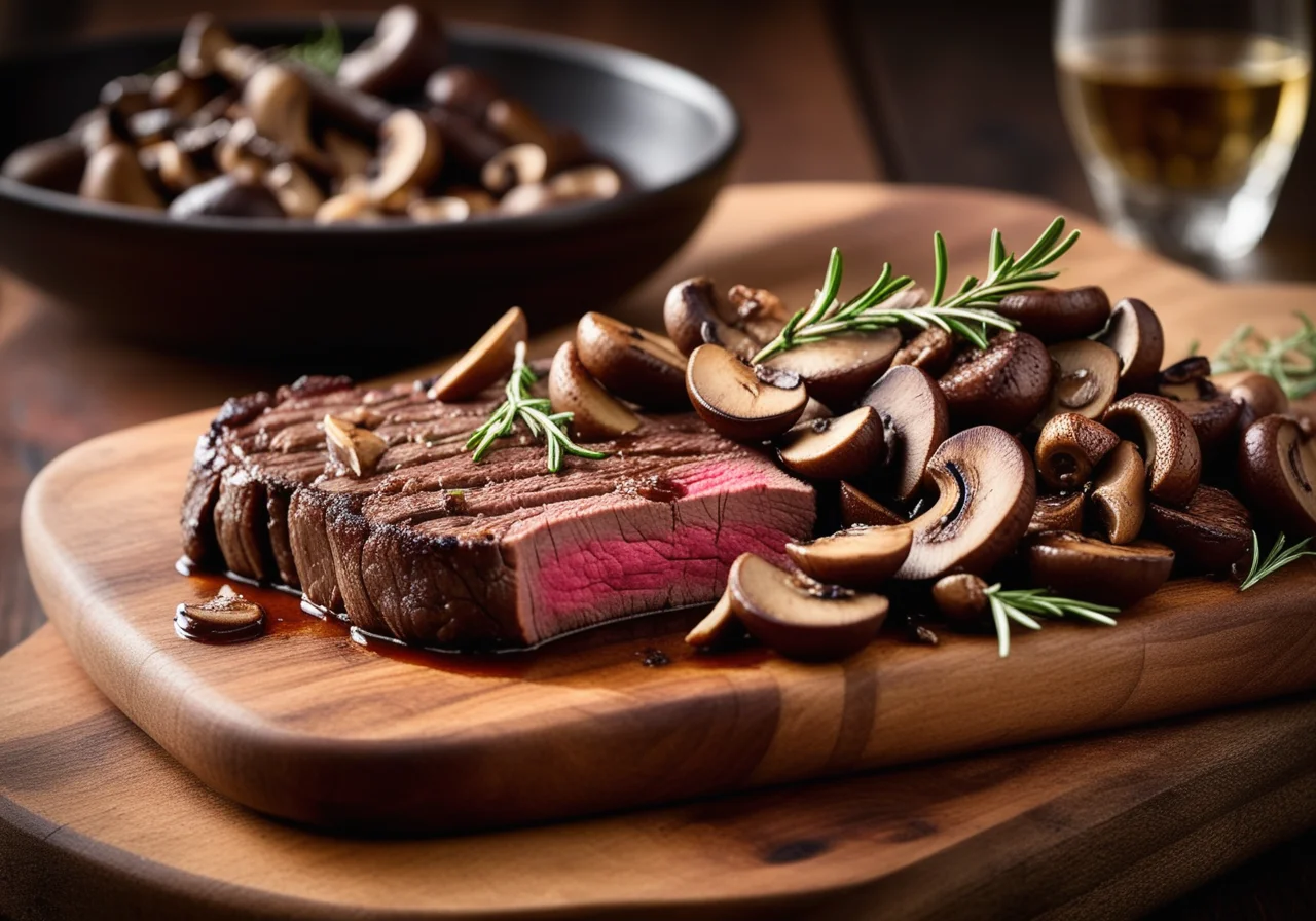 Sirloin Steak auf Jäger-Art