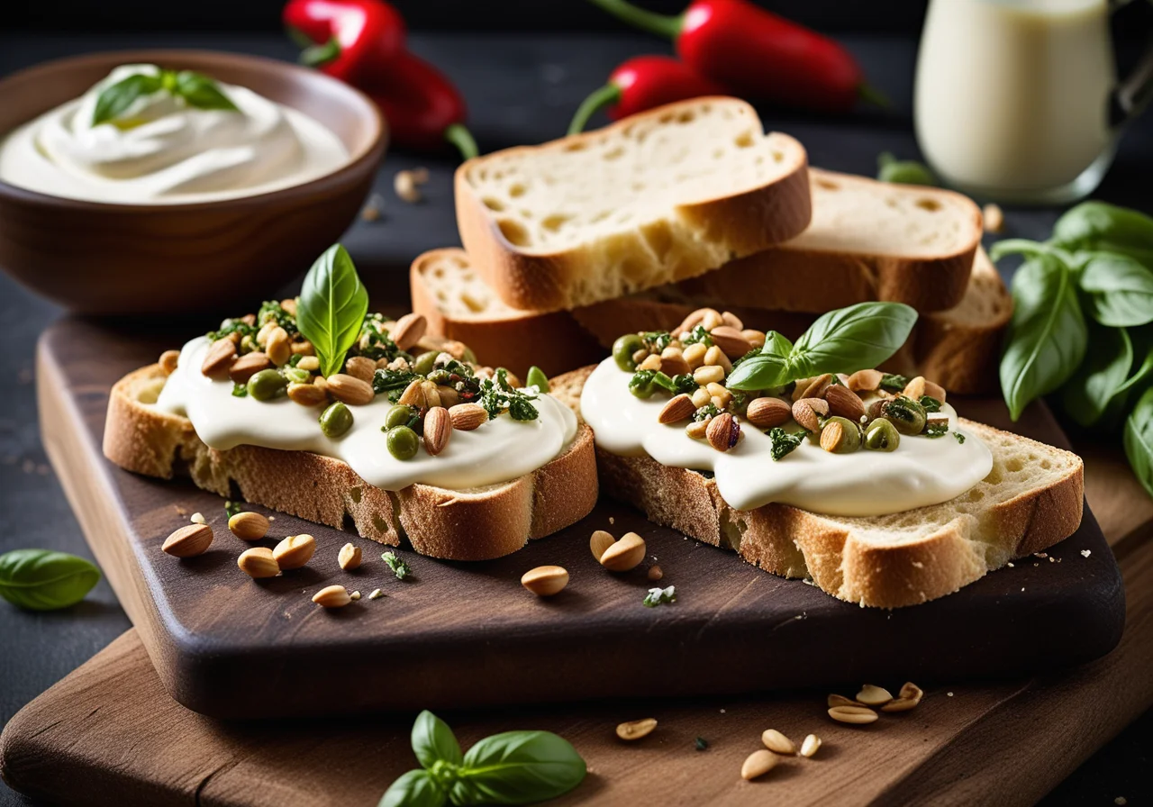 Toasted Bread with Various Toppings