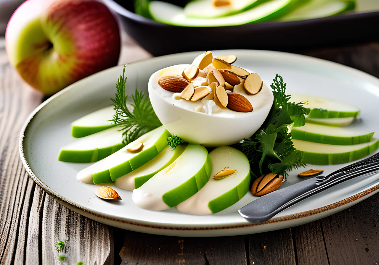 Kohlrabi Apple Raw Snack with Egg