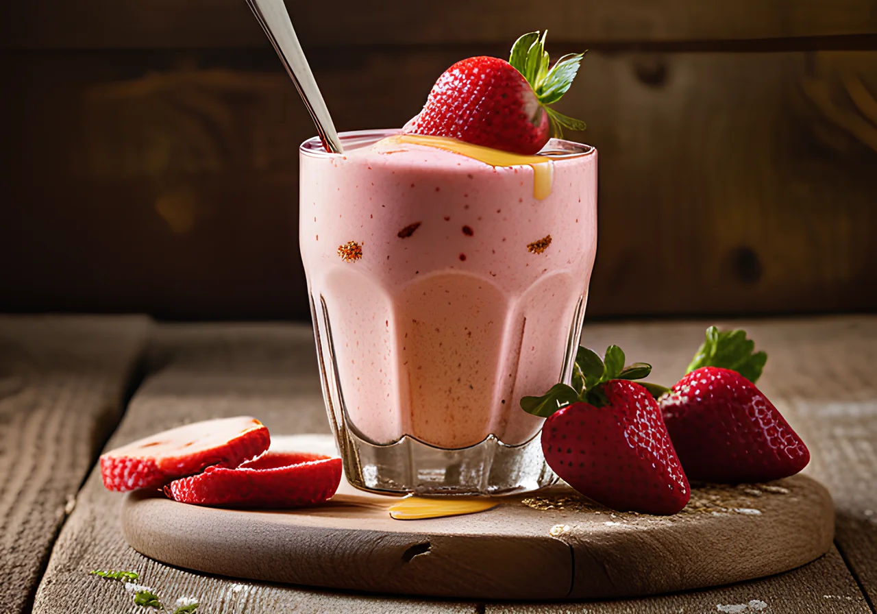 Buttermilk Shake with Strawberries