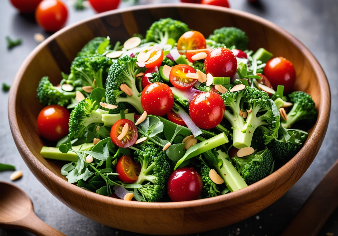 Broccoli salad with arugula