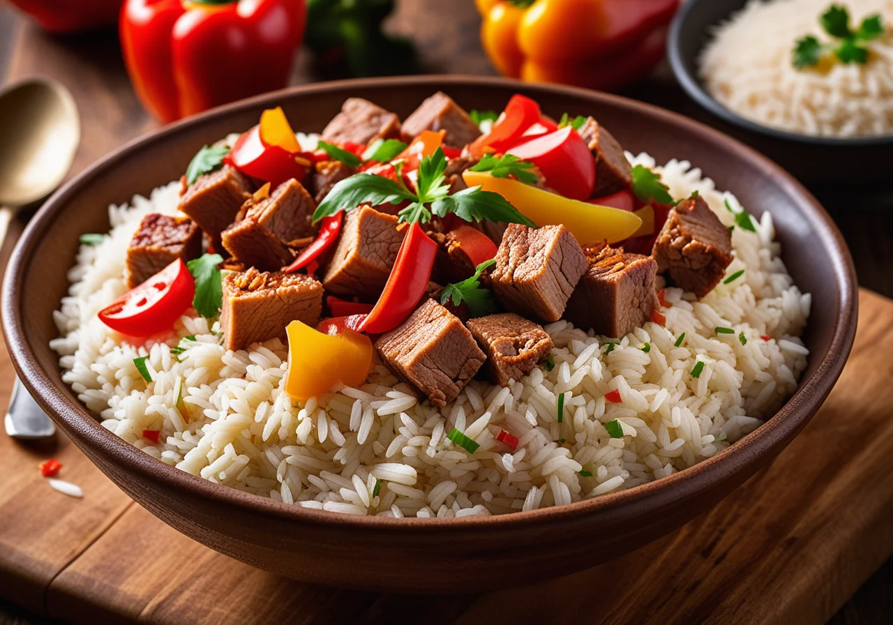 Rice Meat in Serbian Style