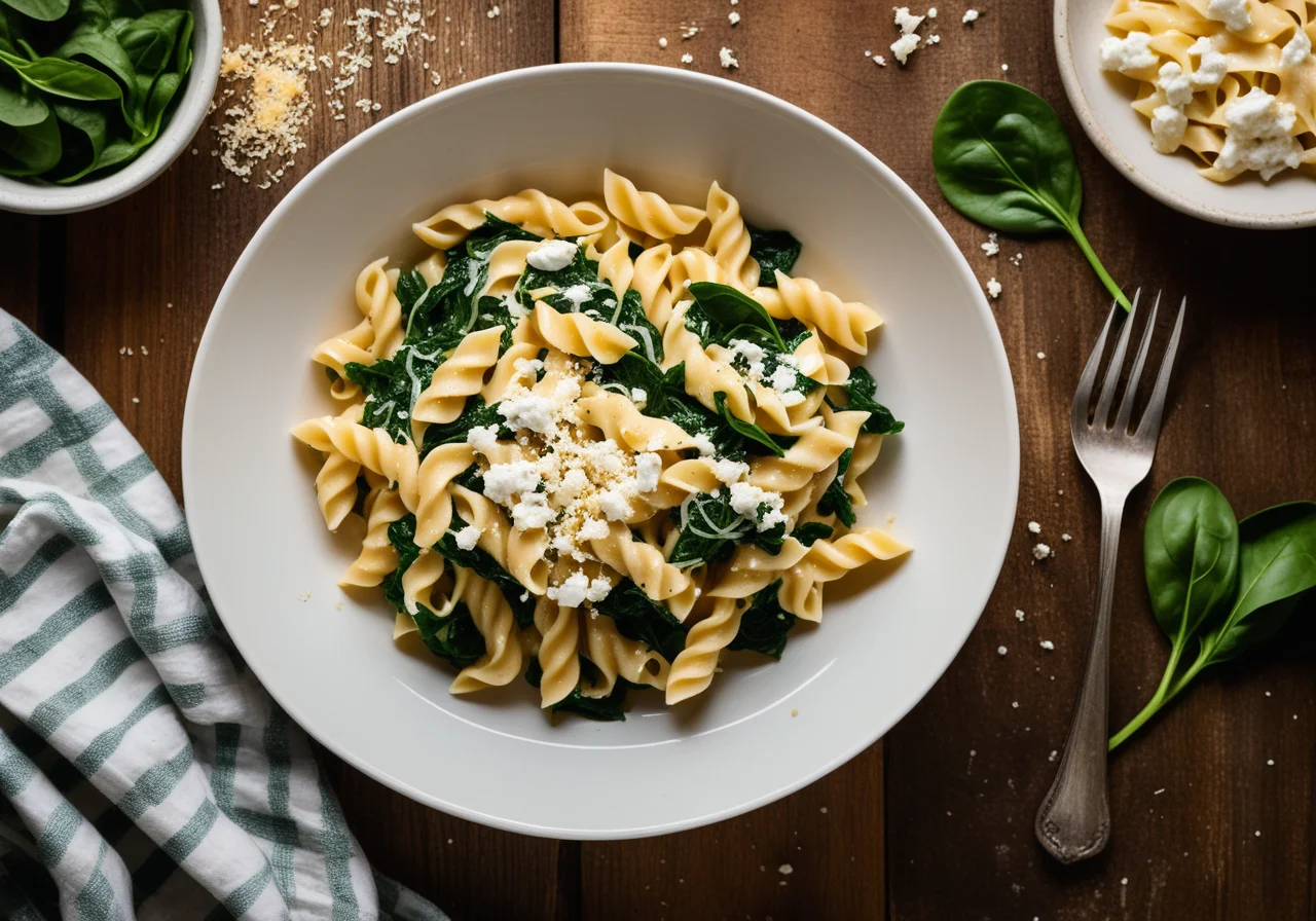 Pasta with Spinach and Cream Cheese