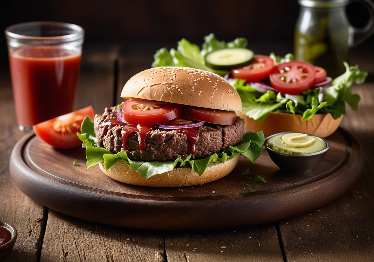 Brötchen mit Frikadelle