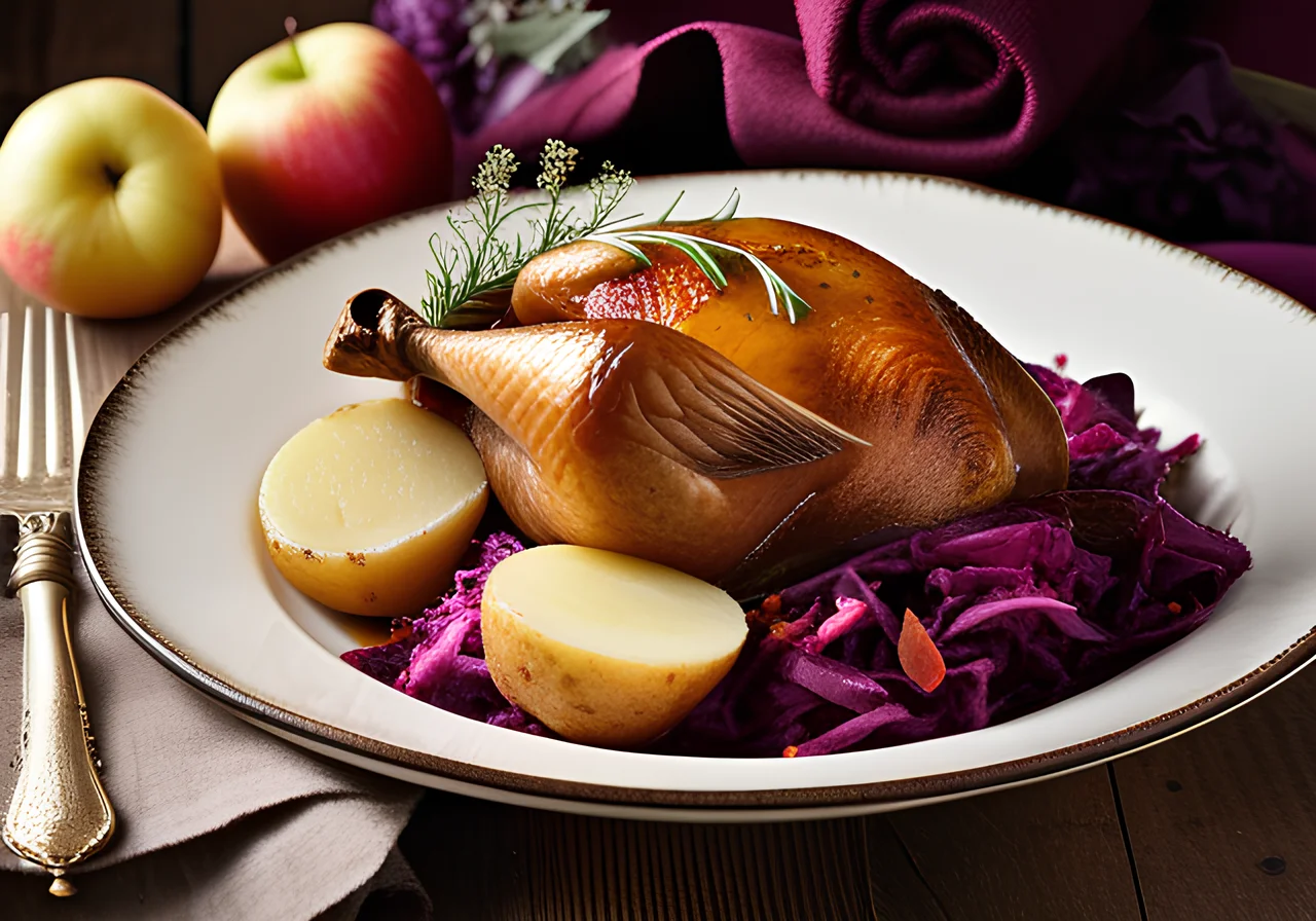 Martin's Goose with Red Cabbage and Potato Dumplings