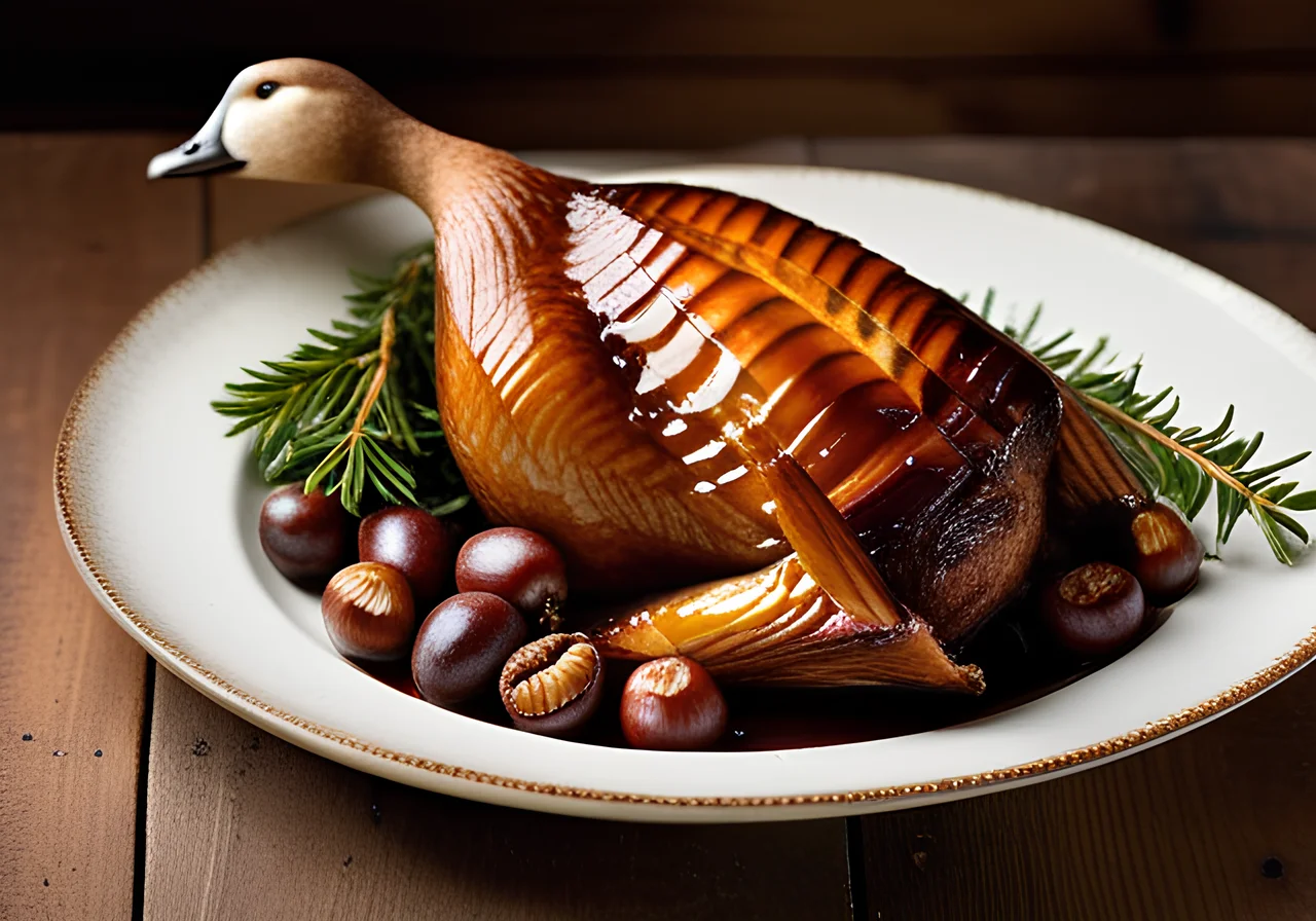 Stuffed Goose with Chestnuts and Apple