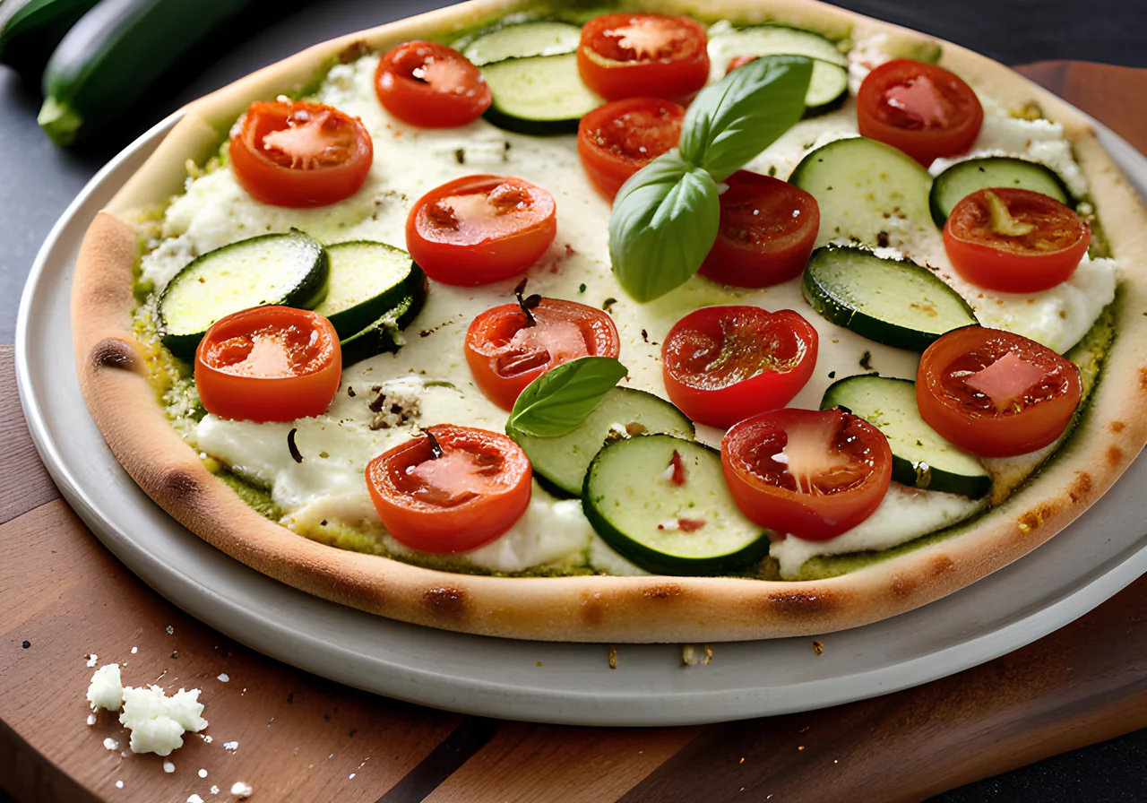 Zucchini and Feta Pizza