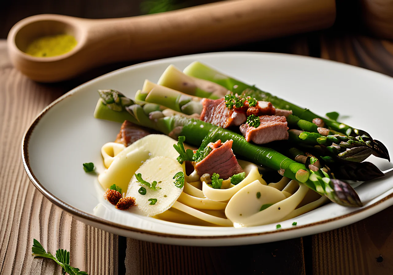 Asparagus Pasta with Bündner Meat