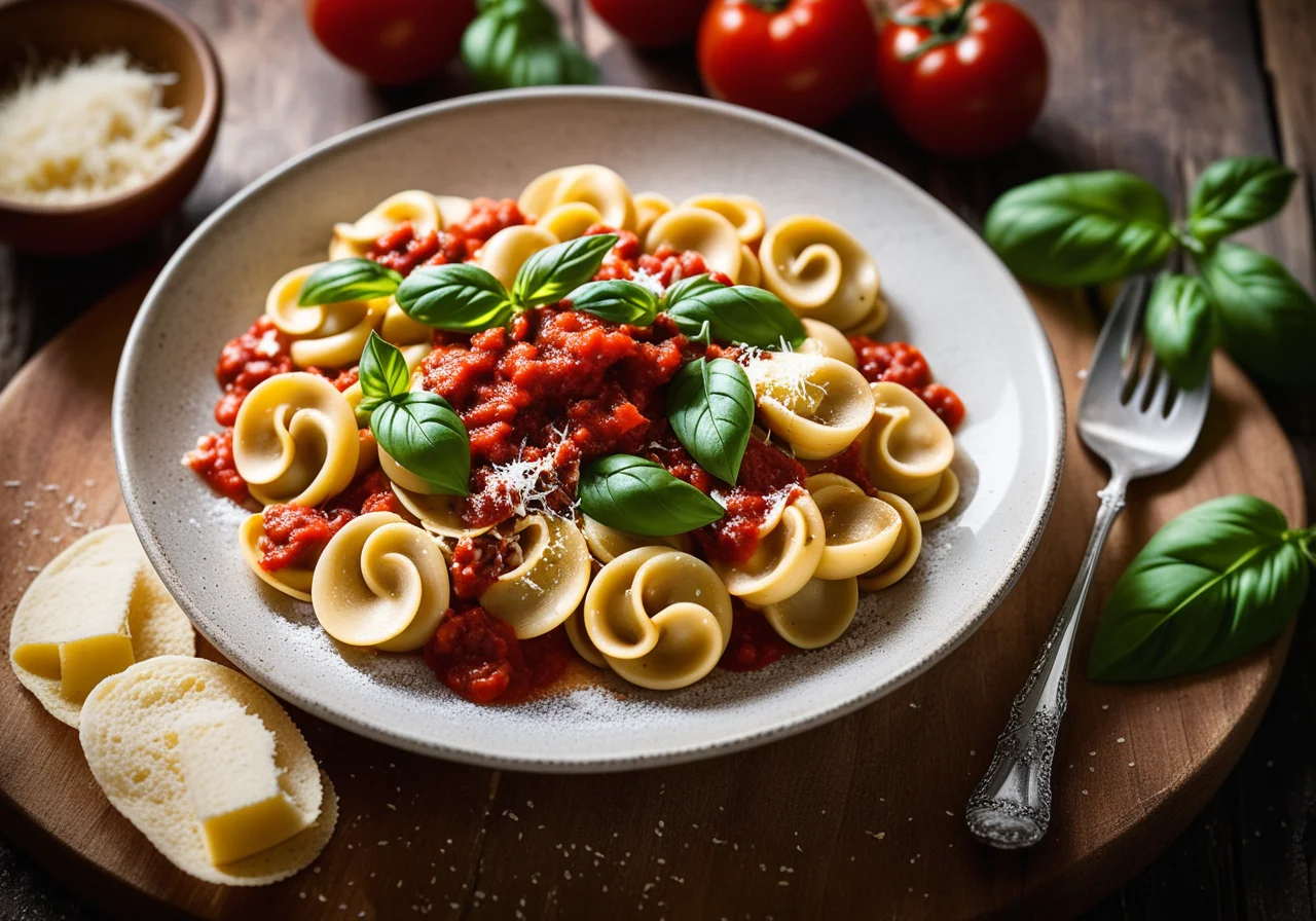 Pasta with Tomato Sauce and Parmesan