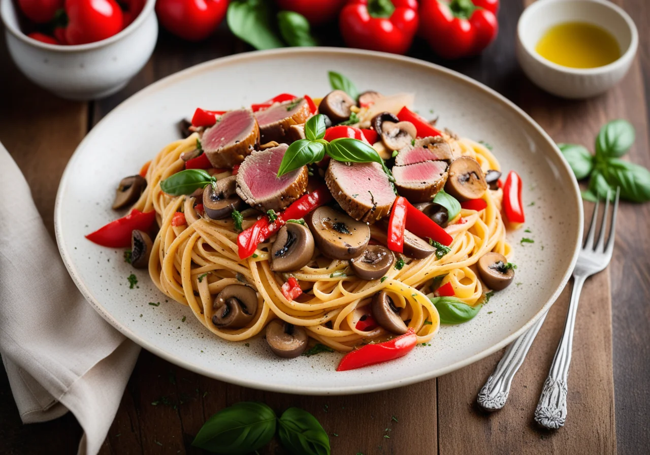 Pasta with Pan‑Fried Tuna