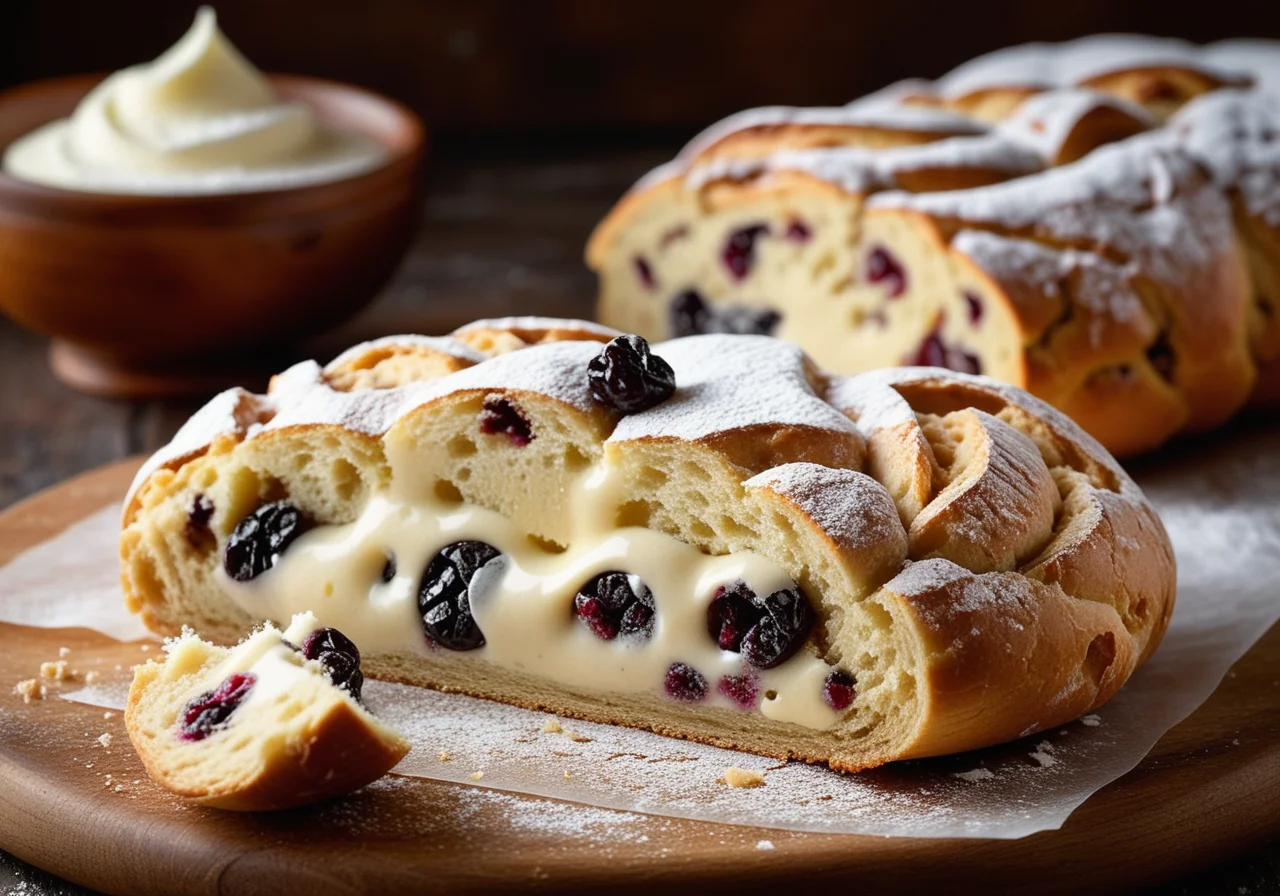 Quark Stollen with Whole Wheat and Raisins