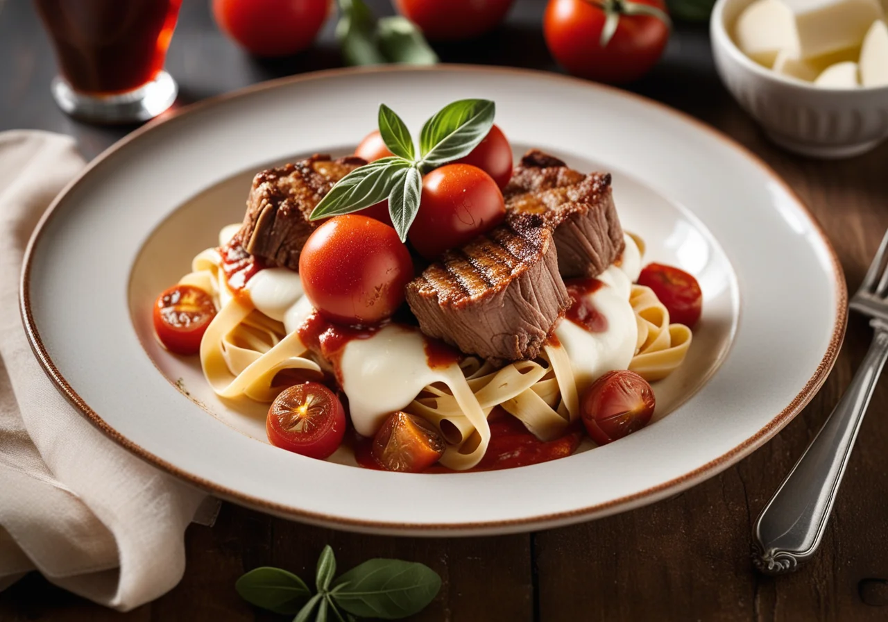 Veal Ribs with Mozzarella