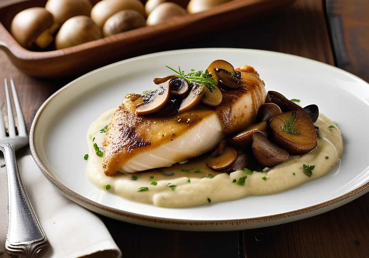 Chicken Fillet with Mushrooms and Leek