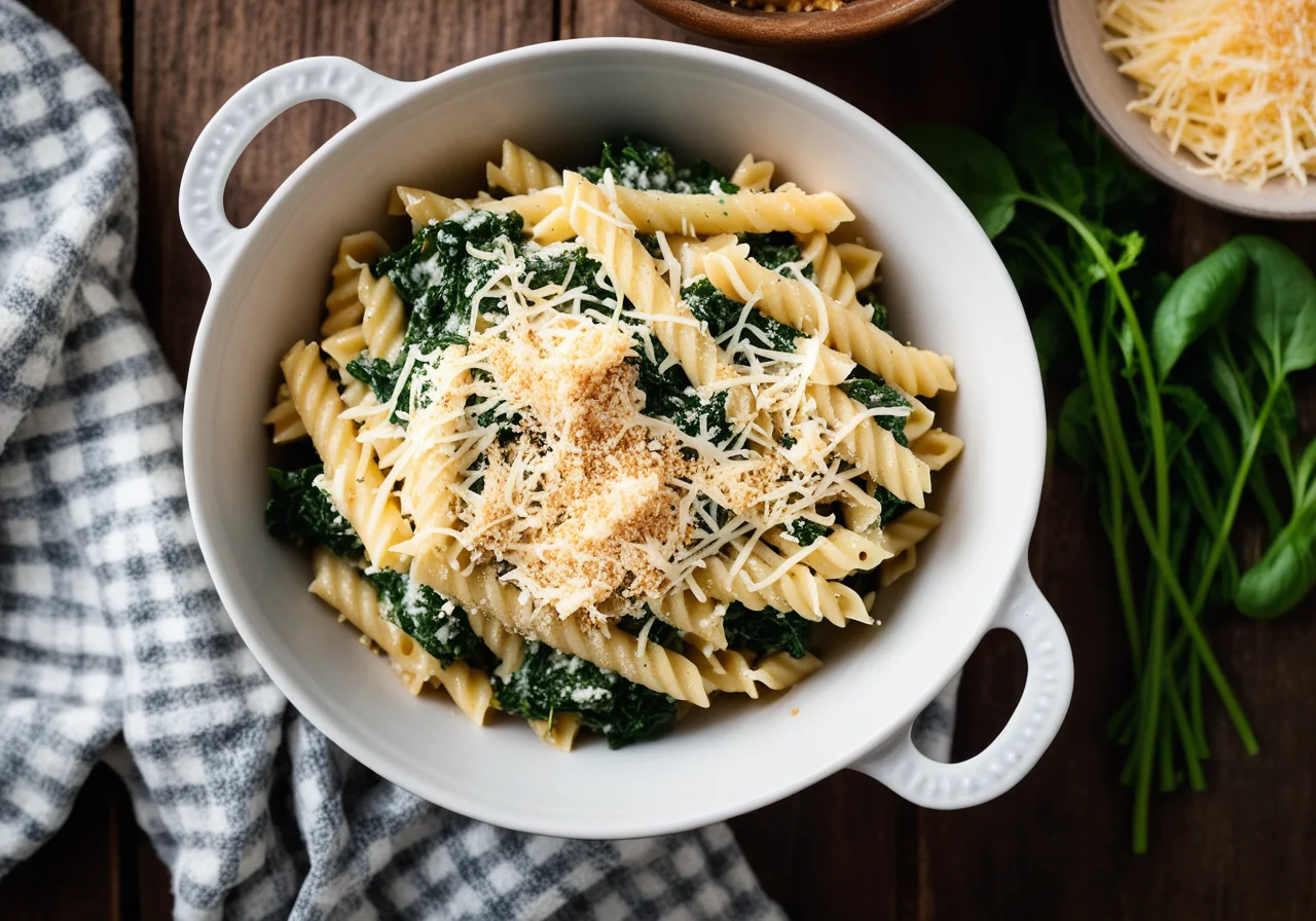 Pasta Spinach Gratin