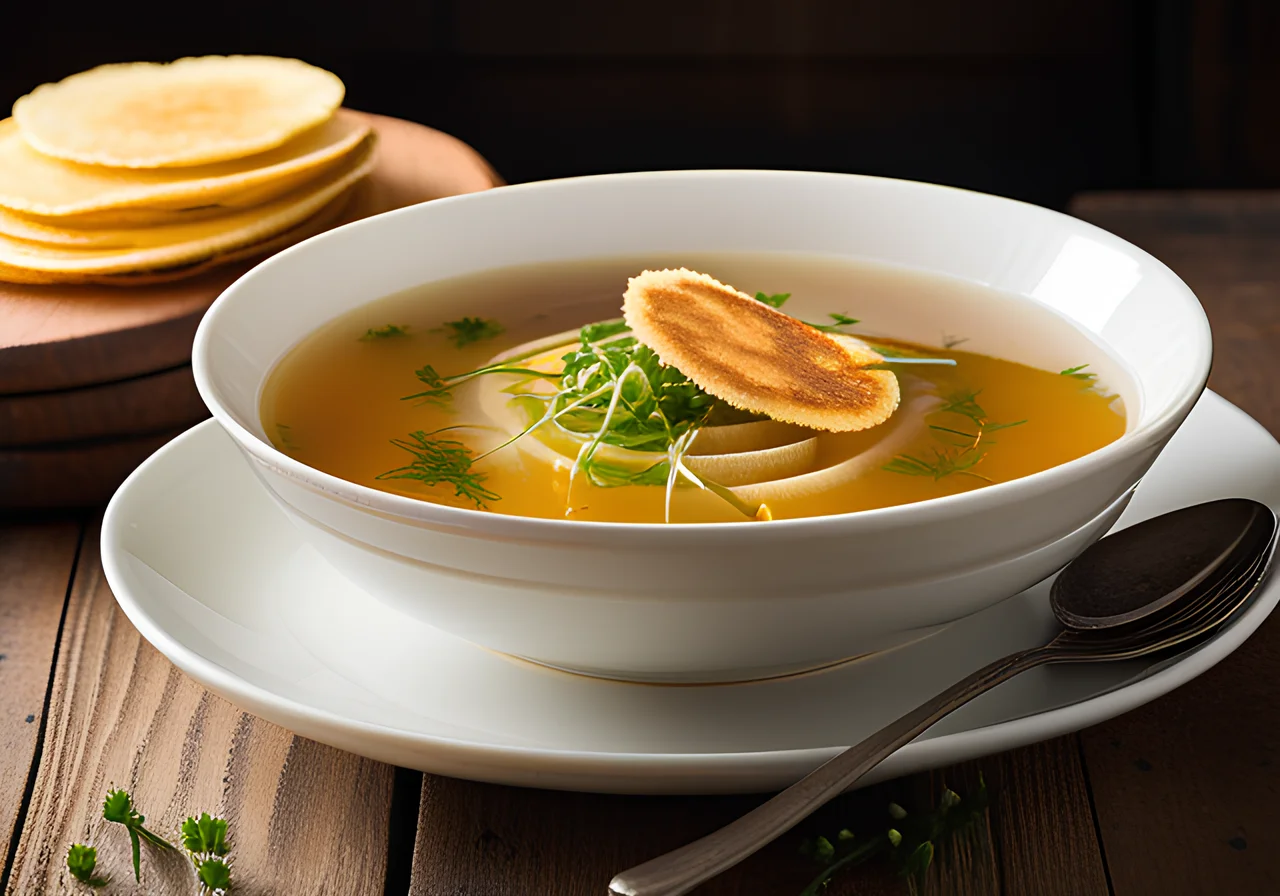 Soup with Pancake Strips