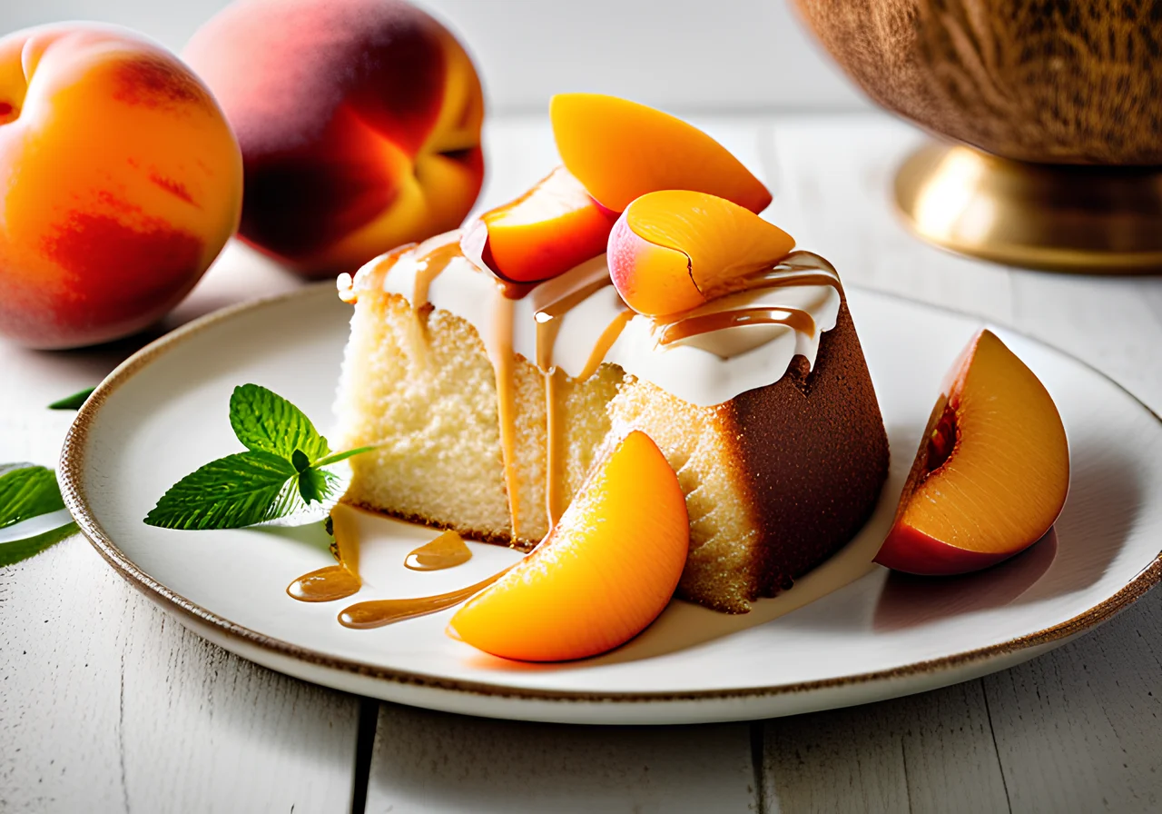 Coconut Yogurt Cake with Peach