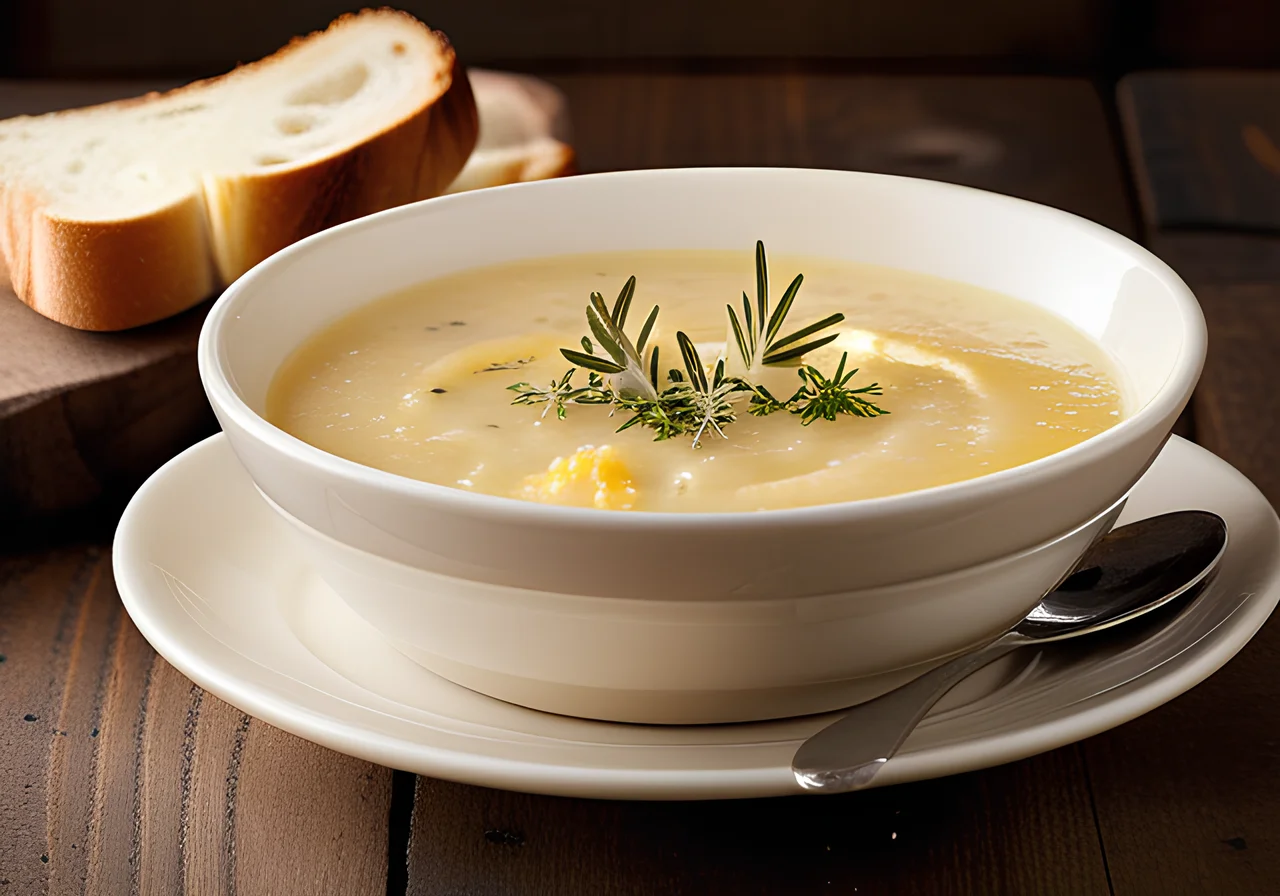 Onion Soup with Cheese Bread