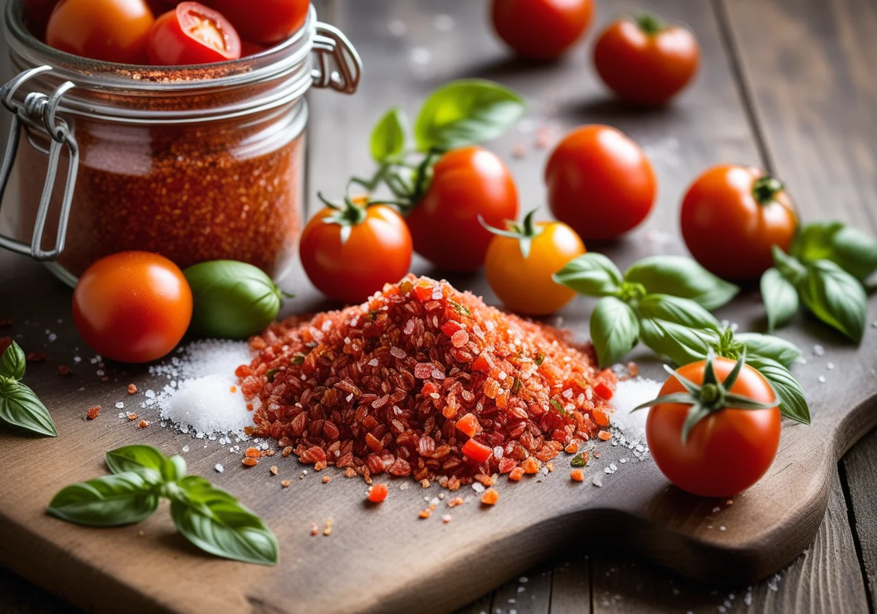 Tomato salt with basil