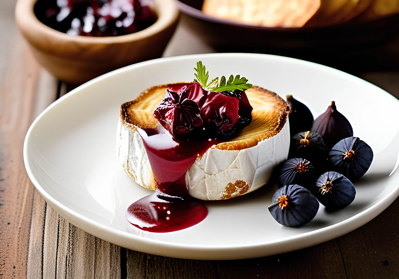 Baked Camembert with Fig and Cranberry Dip