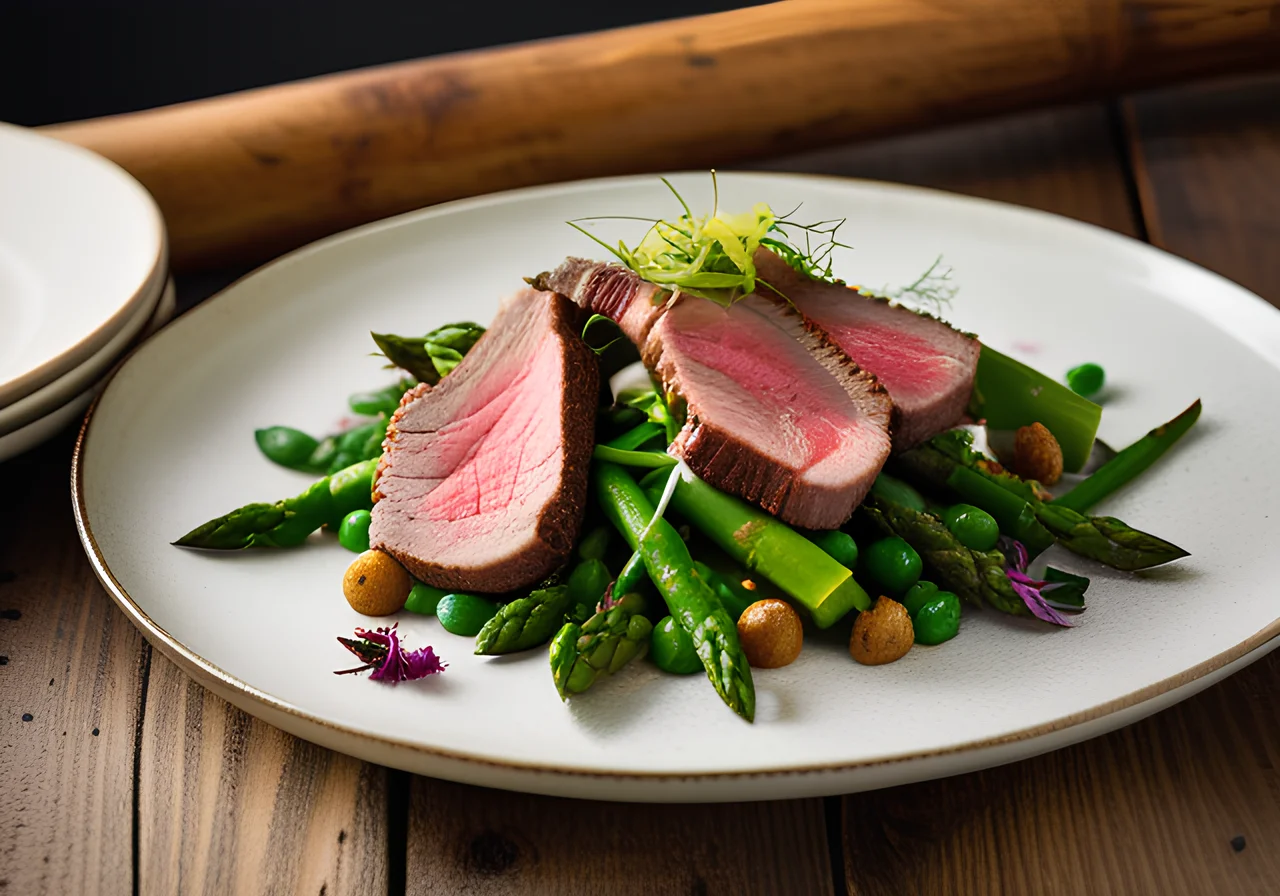 Asparagus Beef Salad with Peas