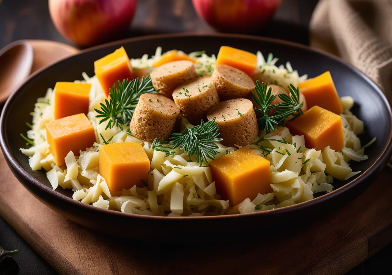 Sauerkraut with Apple and Schupfnudeln