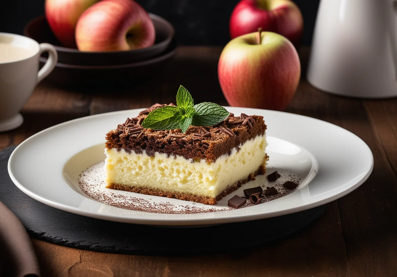 Apple Cake with Eggnog Cream