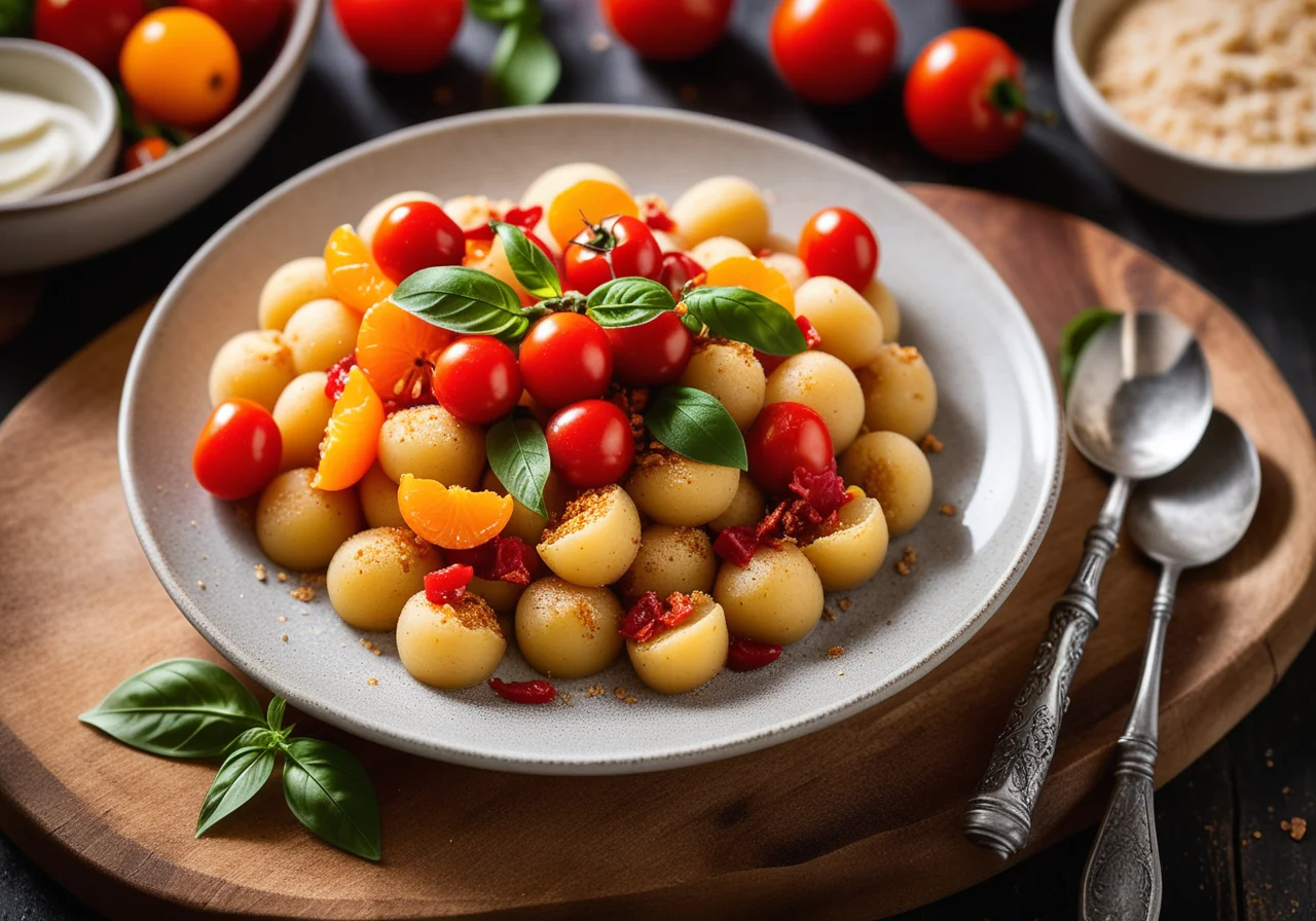 Gnocchi with Chili-Mandarin Crumbs