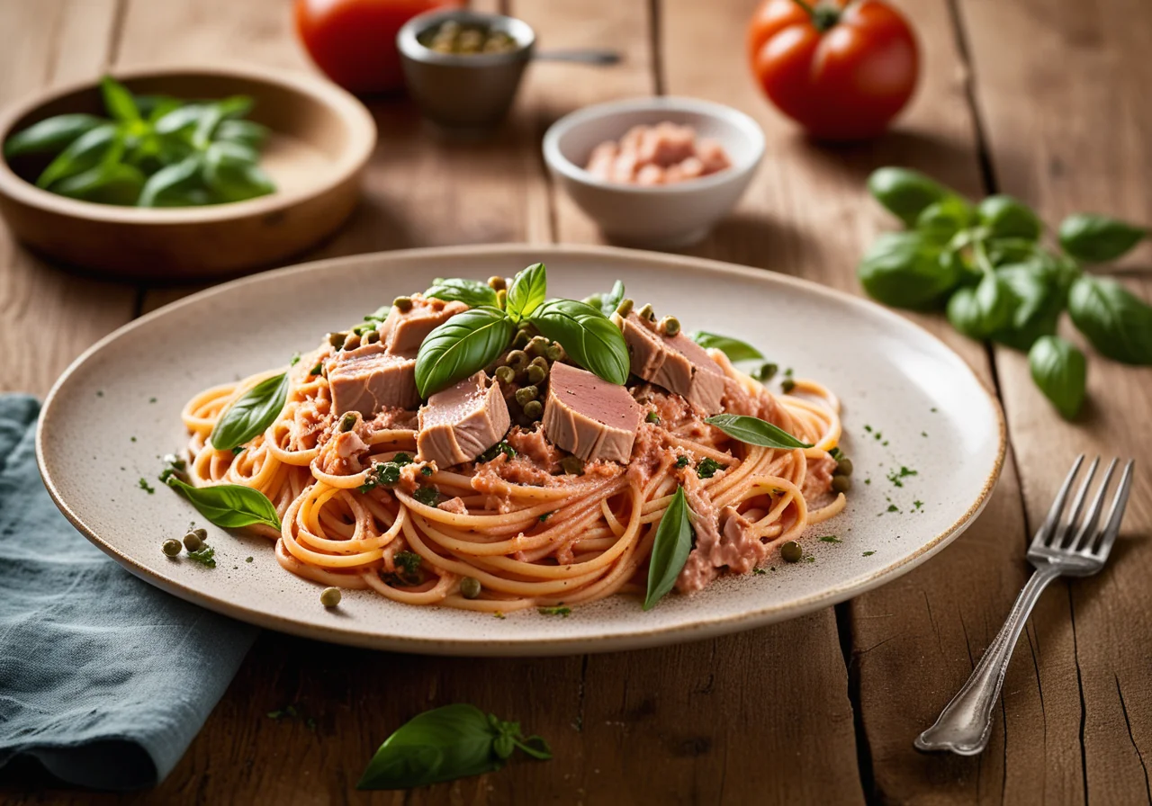 Spaghetti with Tuna and Tomatoes