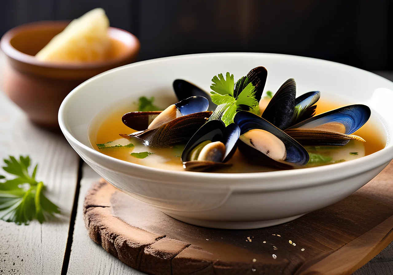 Beef Broth with Mussels