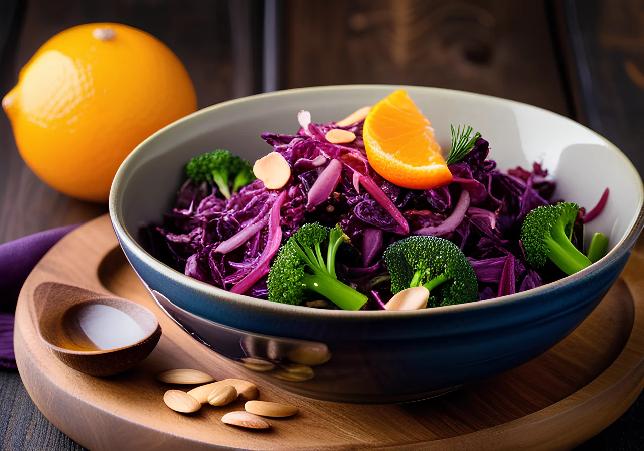 Red Cabbage Broccoli Salad