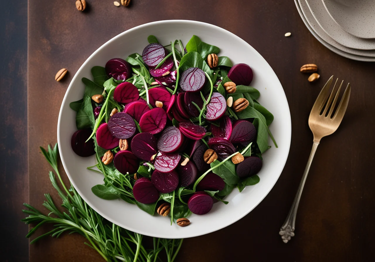 Red Beet Leaf Salad