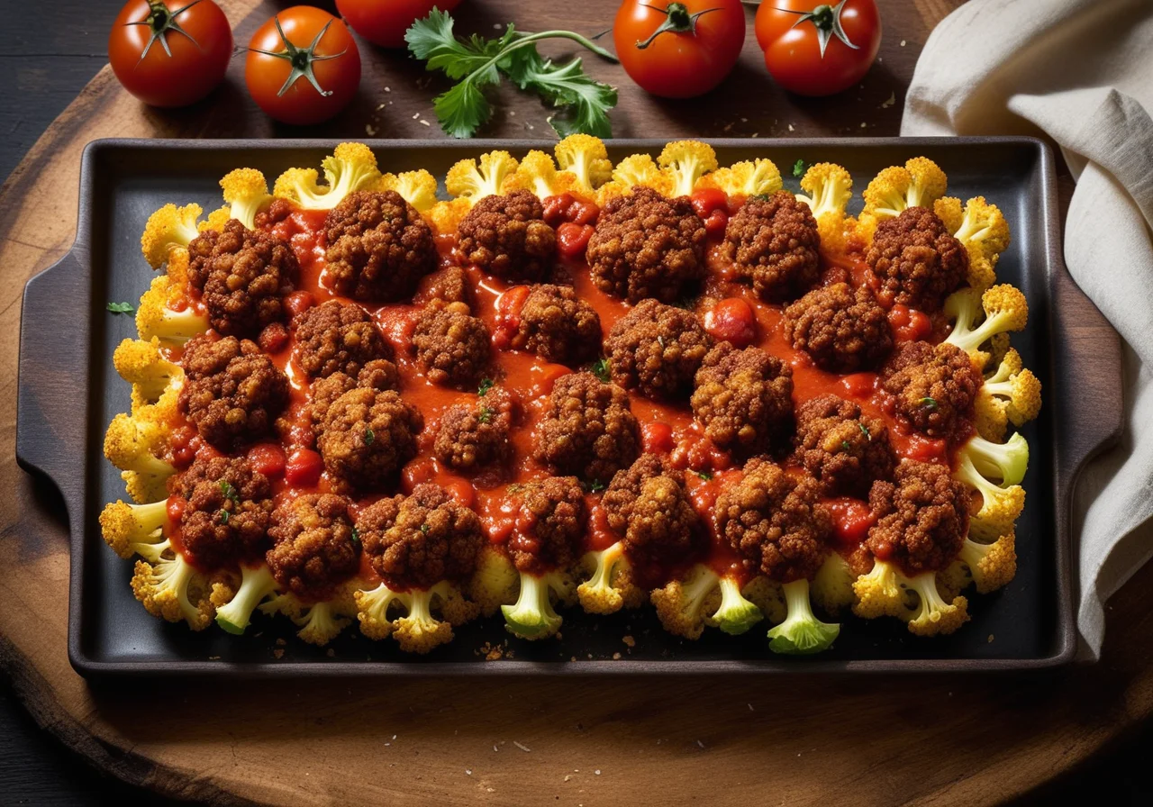 Cauliflower with Minced Meat Sauce