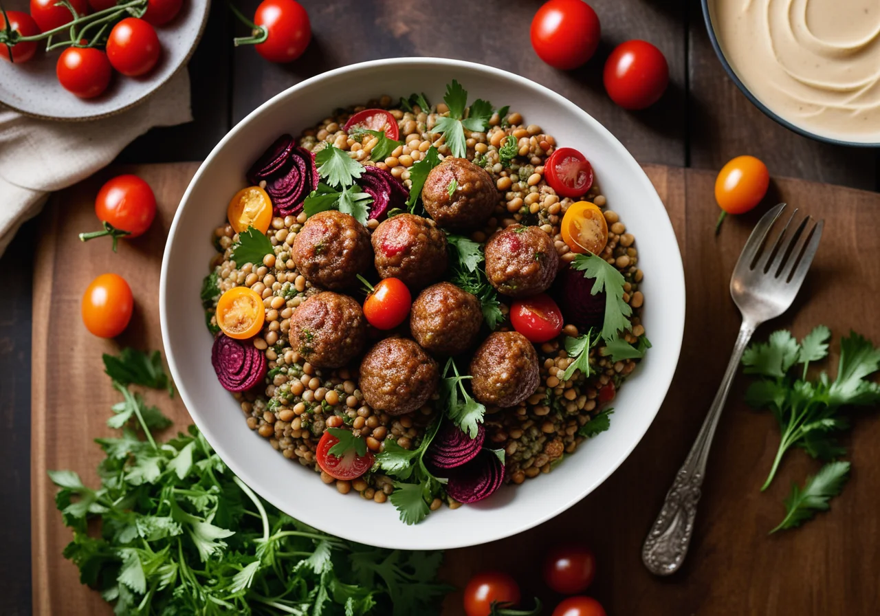 Autumn Salad with Meatballs