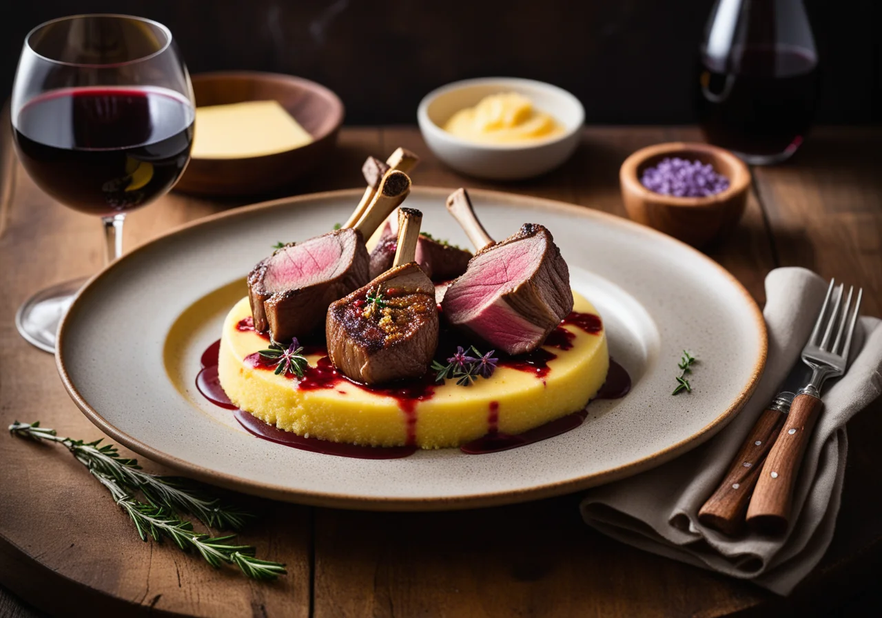 Lamb Chops with Noord Hollander Polenta Diamonds