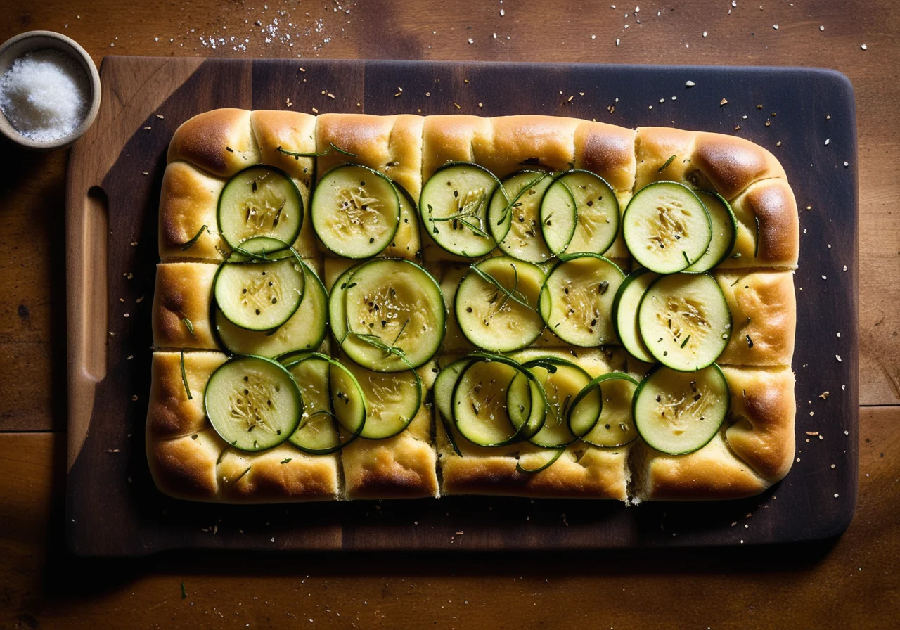 Potato Focaccia with Zucchini