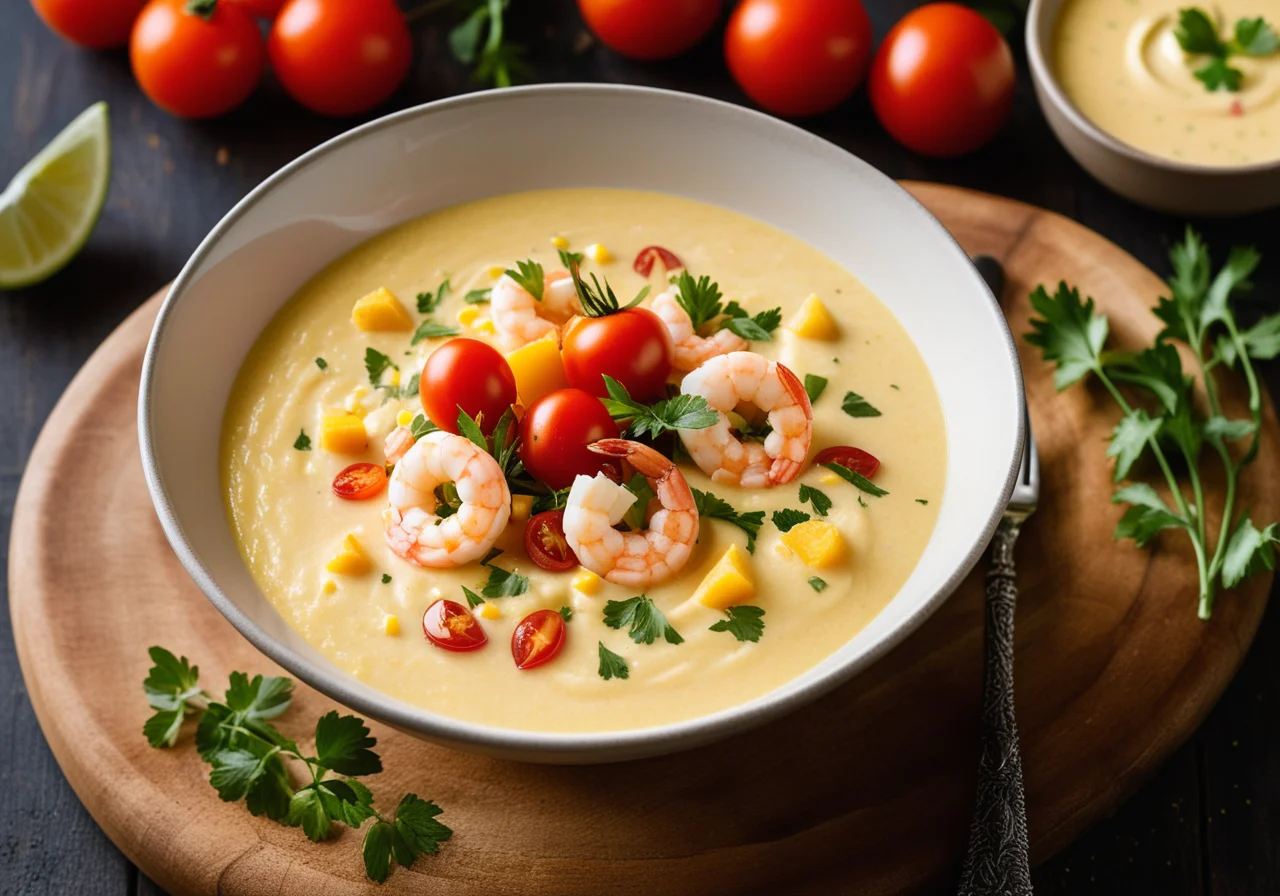 Corn Soup with Shrimp