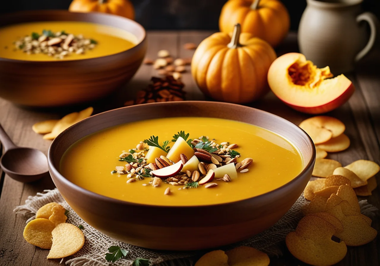 Pumpkin Soup with Sea Buckthorn and Apples