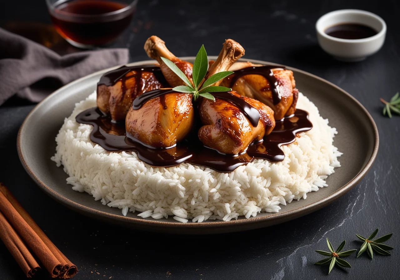 Chocolate Chicken with Spiced Rice