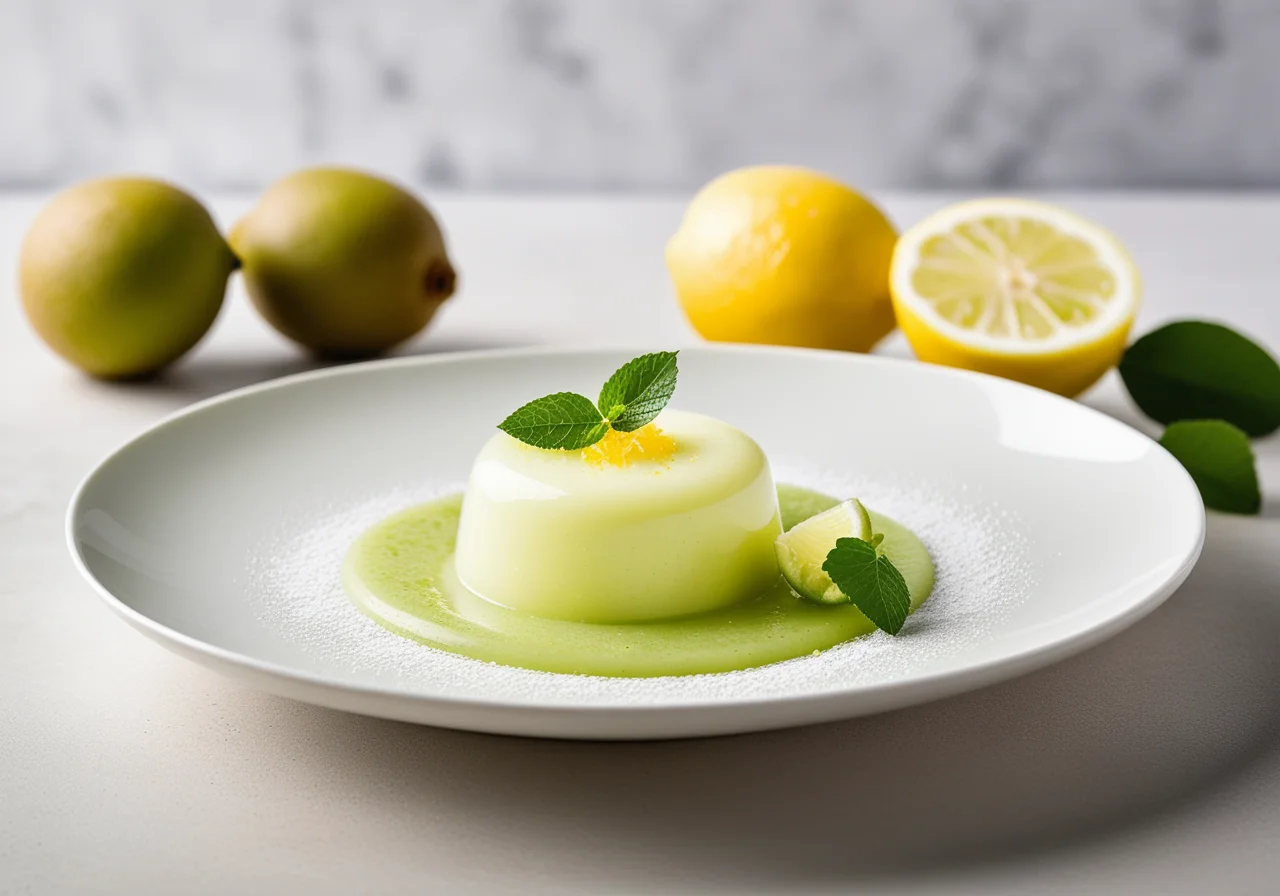 Kiwi Soup with Lemon Sorbet